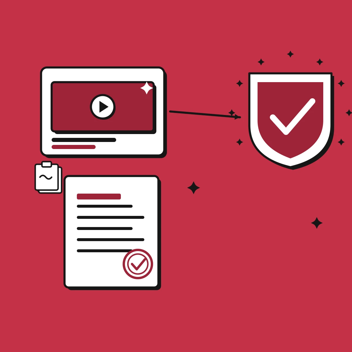 Illustration von KI-generiertem Werbeinhalt, gekennzeichnet für die Transparenz nach dem EU AI Act